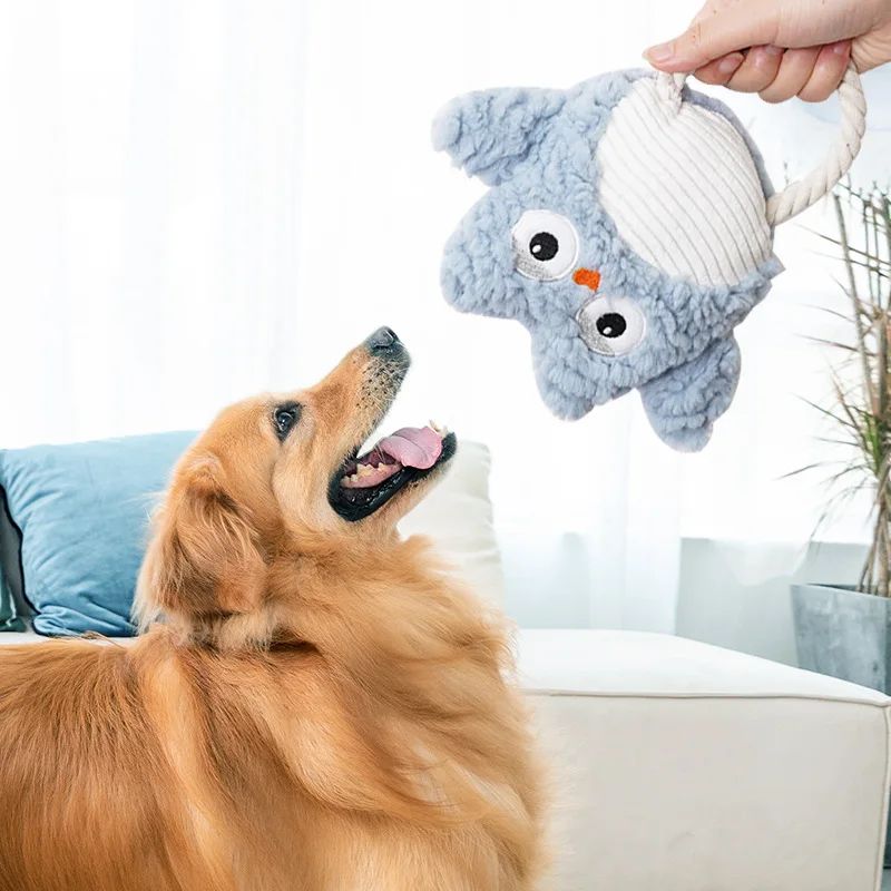 Title 2, Plush Dog Toy Animals Shape Bite Resistant Sque...