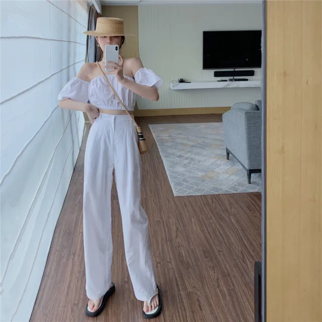 One shoulder Slim Short sleeved Shirt Women's Summer Pants - Shop at LoveMi