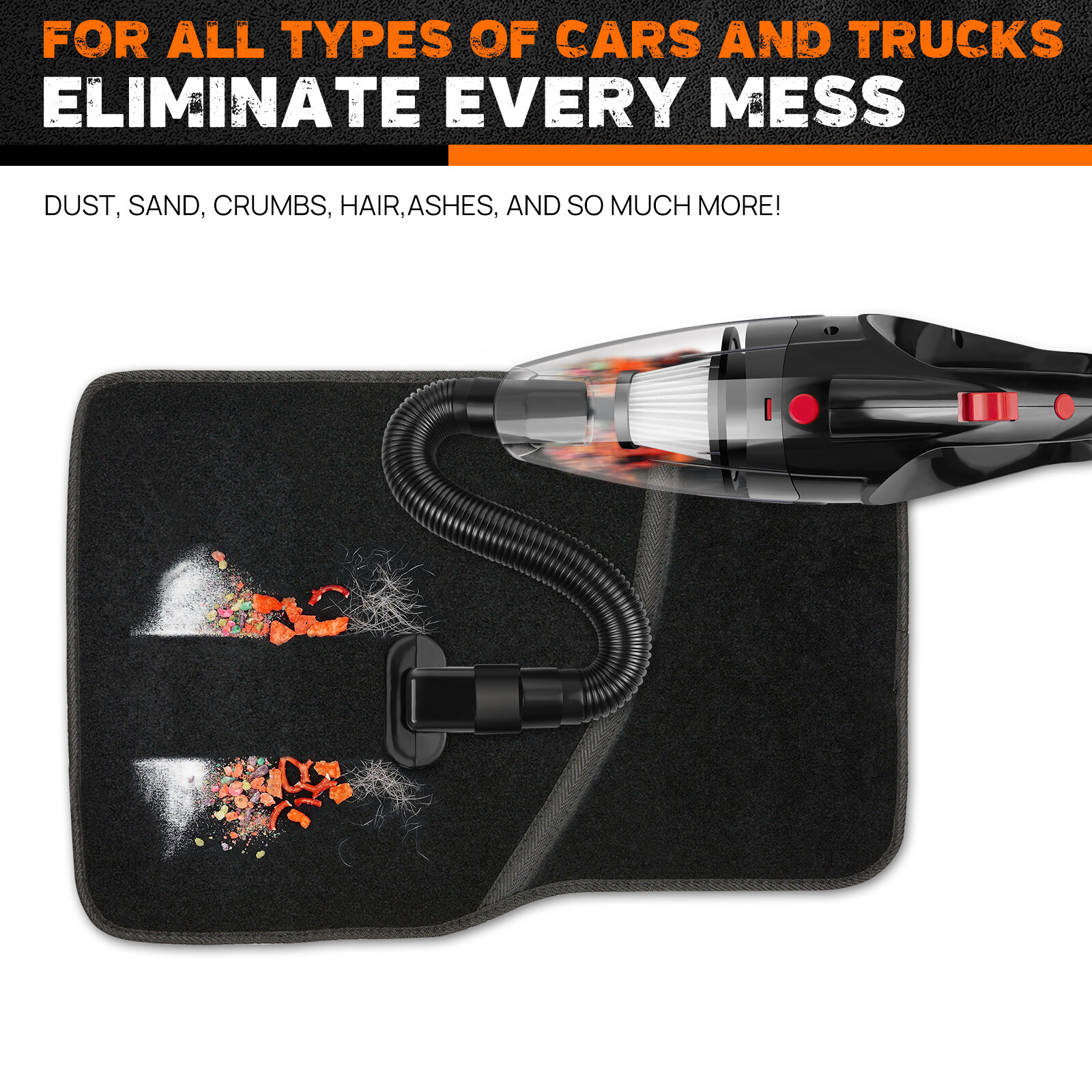 Mini Cordless Vacuum Cleaner Car Handheld Vacuum Power Suction USB Rechargeable