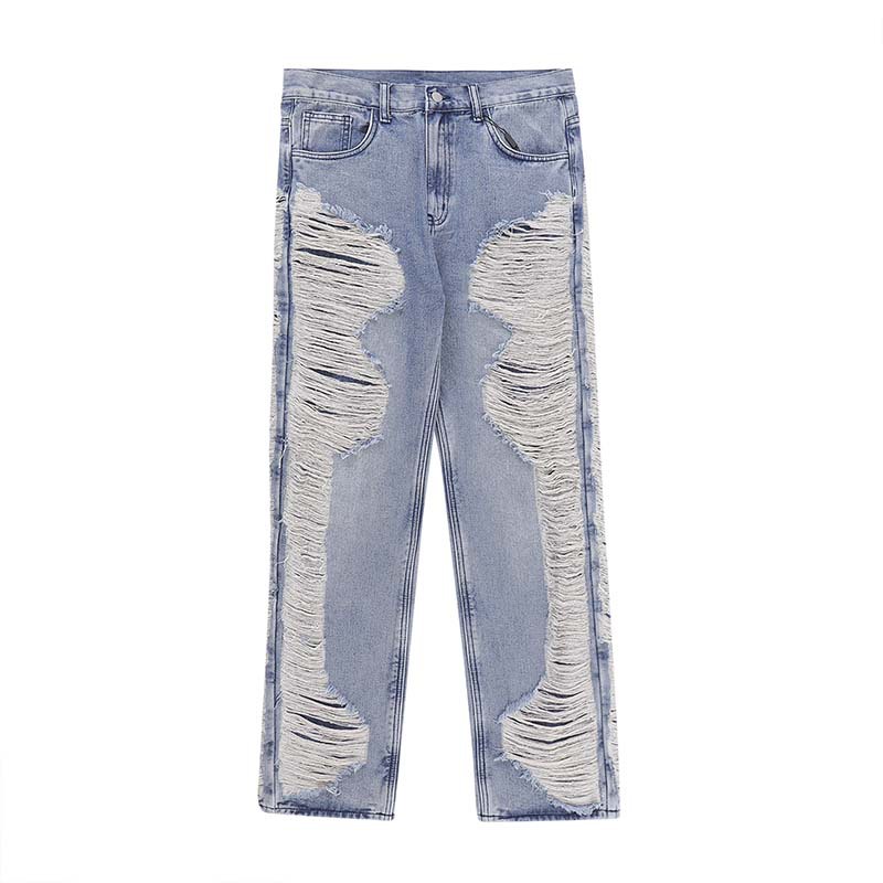 Worn Out Cat Whisker Jeans Loose Personality Hip-hop Straight Pants