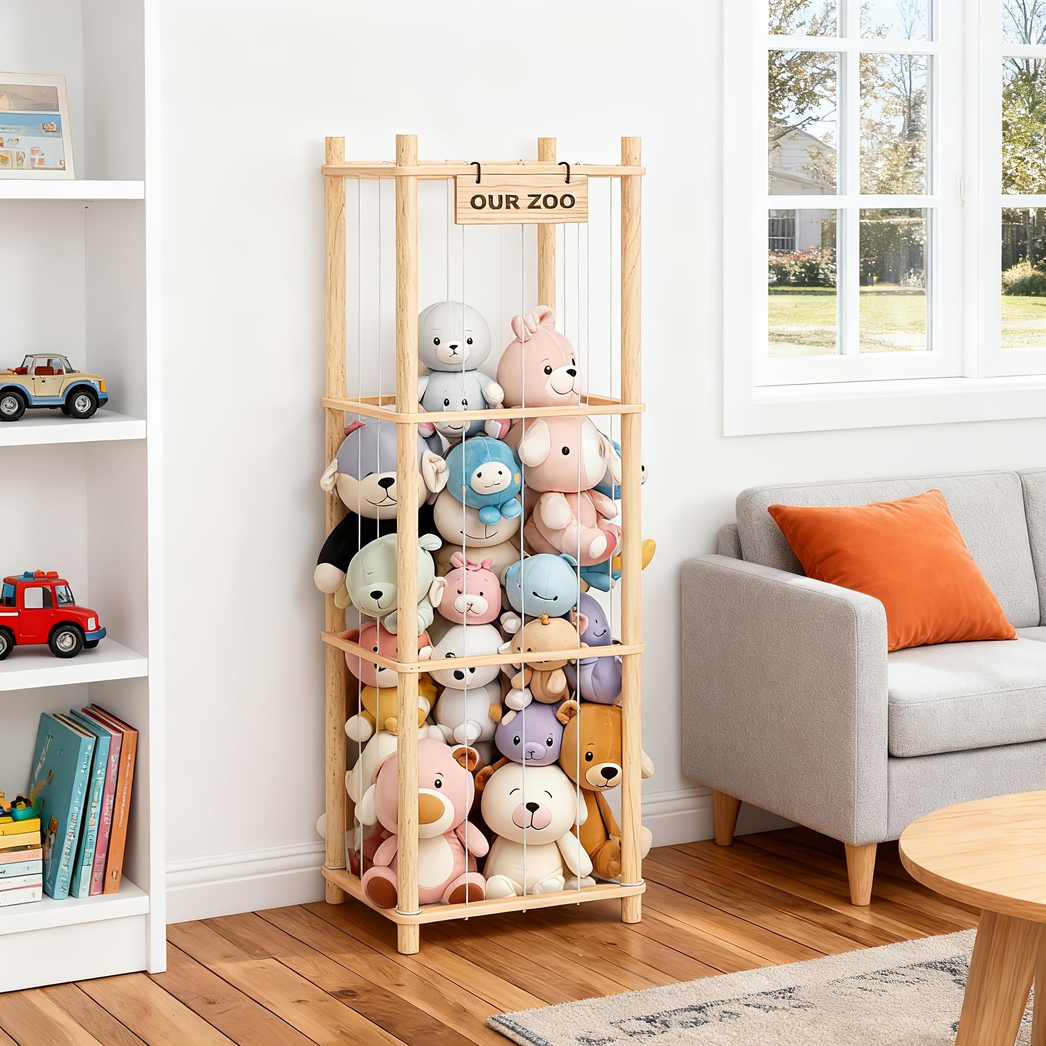 Spacious Wooden Doll Storage Shelf  Easy Assembly, Space-Saving, And Elegant Ideal For Playrooms, Bedrooms, And Living Rooms