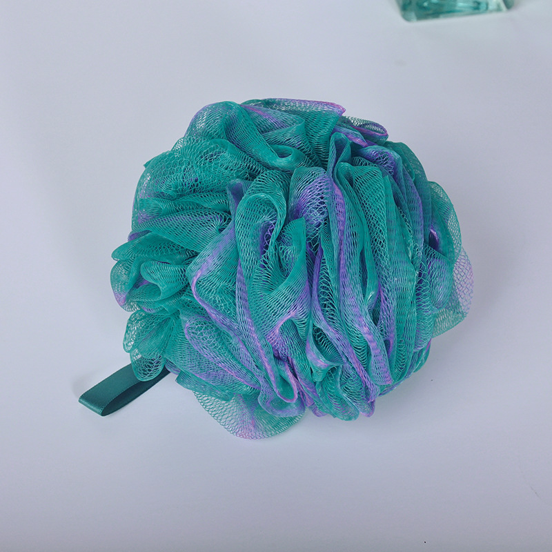 Title 7, New Style Brush Back Big Flower Foam Bath Ball