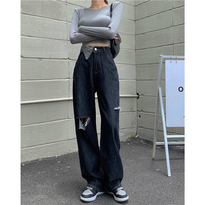 High Waist Slimming Loose Drape Wide-leg Pants Trousers