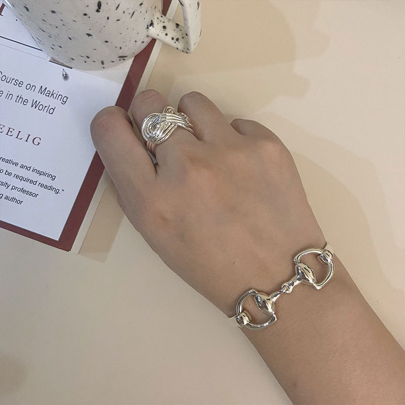 Horsebit Buckle Bamboo Joint Simple Buckle Bracelet