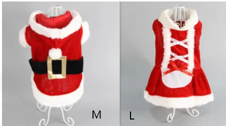 Christmas Dog Clothes Pet Vest Shirt Dog Winter Dress Warm Coat Jacket Clothing For Small Dogs Dress Set - Shop at LoveMi
