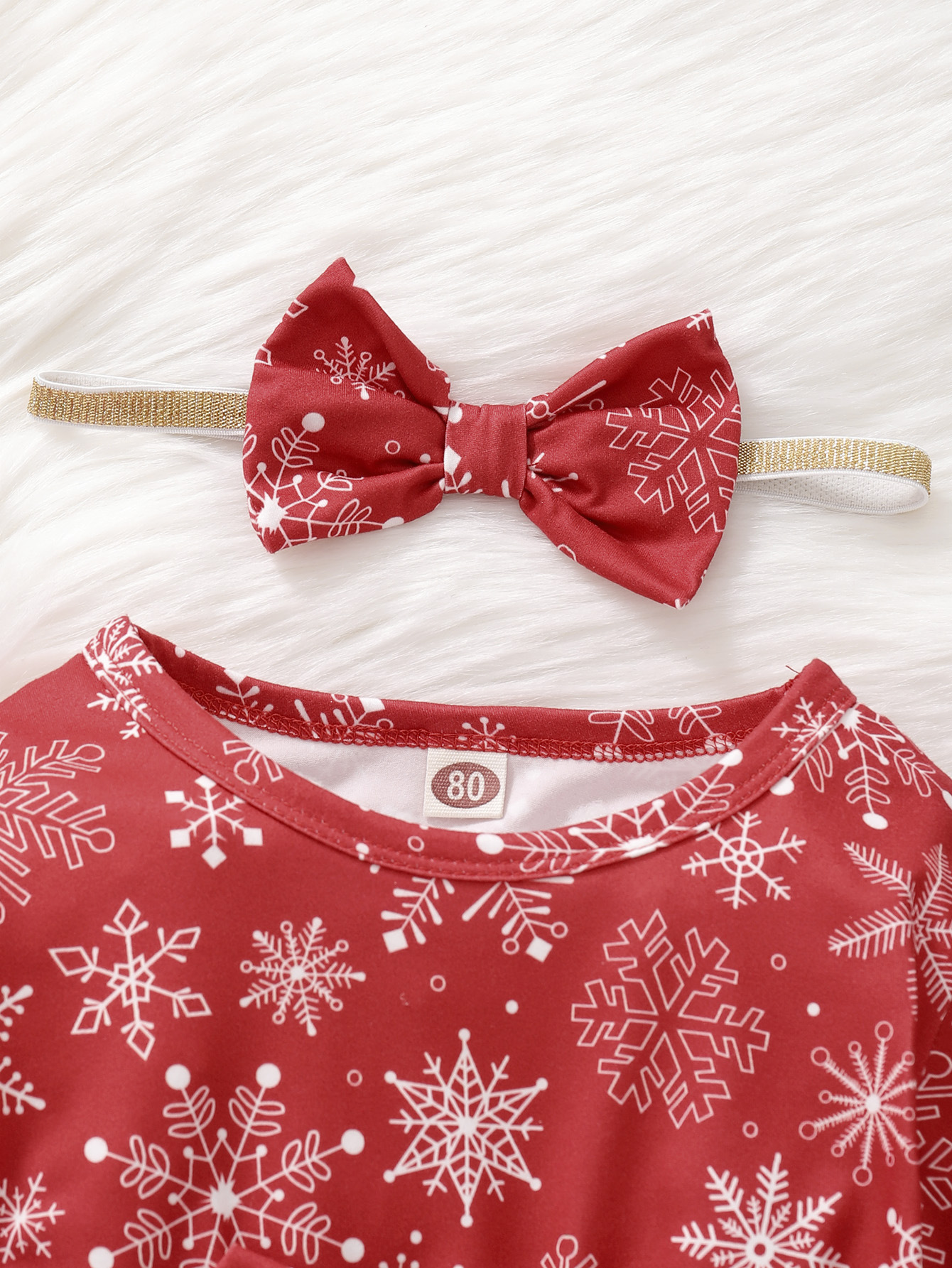 Christmas Baby Girls' Snowflake Print Dress - Image 5