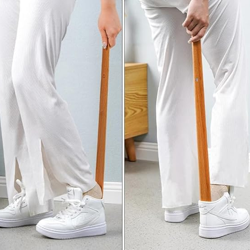 55cm Wooden Long Handle Magnetic Shoehorn For Easy Shoe Wearing — image 7