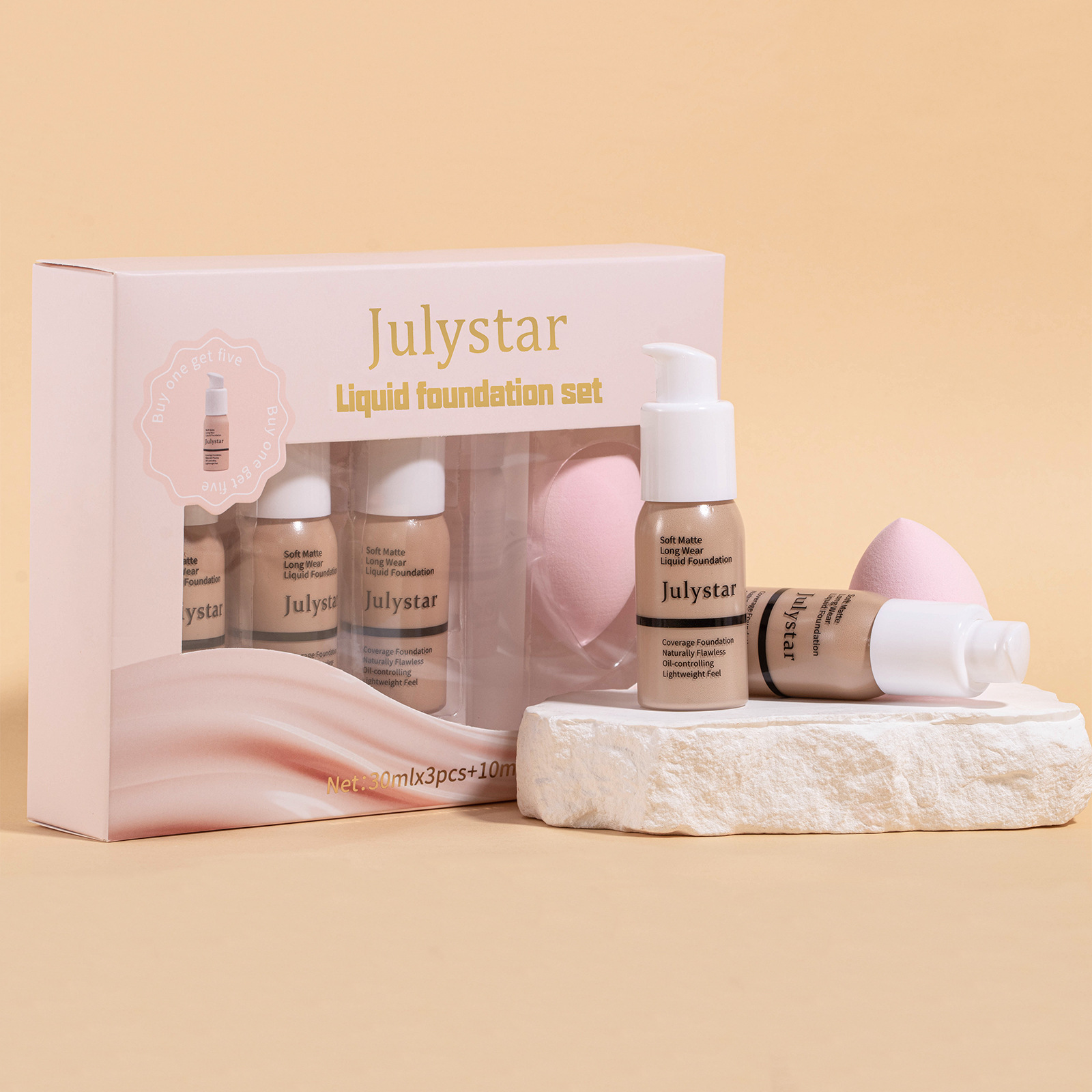 Concealer Long Lasting Makeup Setting Without Taking Off Makeup Liquid Foundation Facial Natural Moisturizing Foundation Make-up Set — foto 7