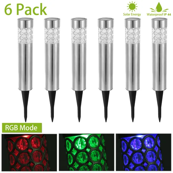 6 Pack Outdoor Solar Light IP44 Waterproof RGB Garden Lamp Landscape Lawn DEcor