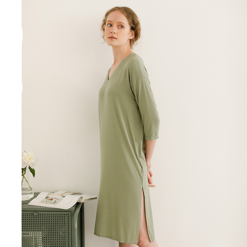 Title 7, Modal solid color short sleeve nightdress