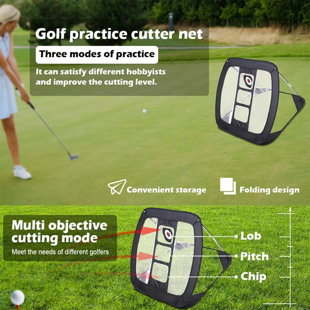 Indoor Outdoor Foldable P Op Up Hitting Training Target Driving Practice Golf Chipping Net - Image 4