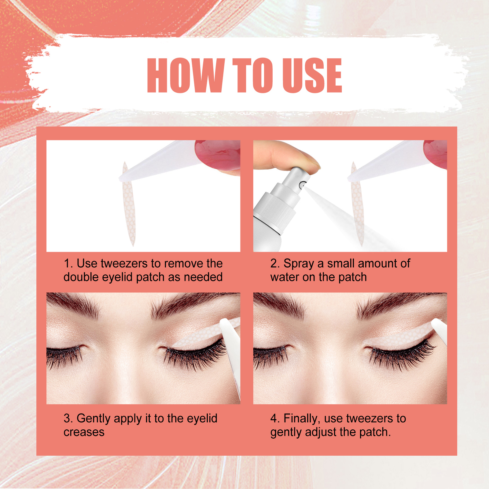 EELHOE Double Eyelid Tape, Natural Traceless Breathable Durable Sweat Proof Waterproof Invisible Double Eyelid Adhesive Eye Adhesive 8