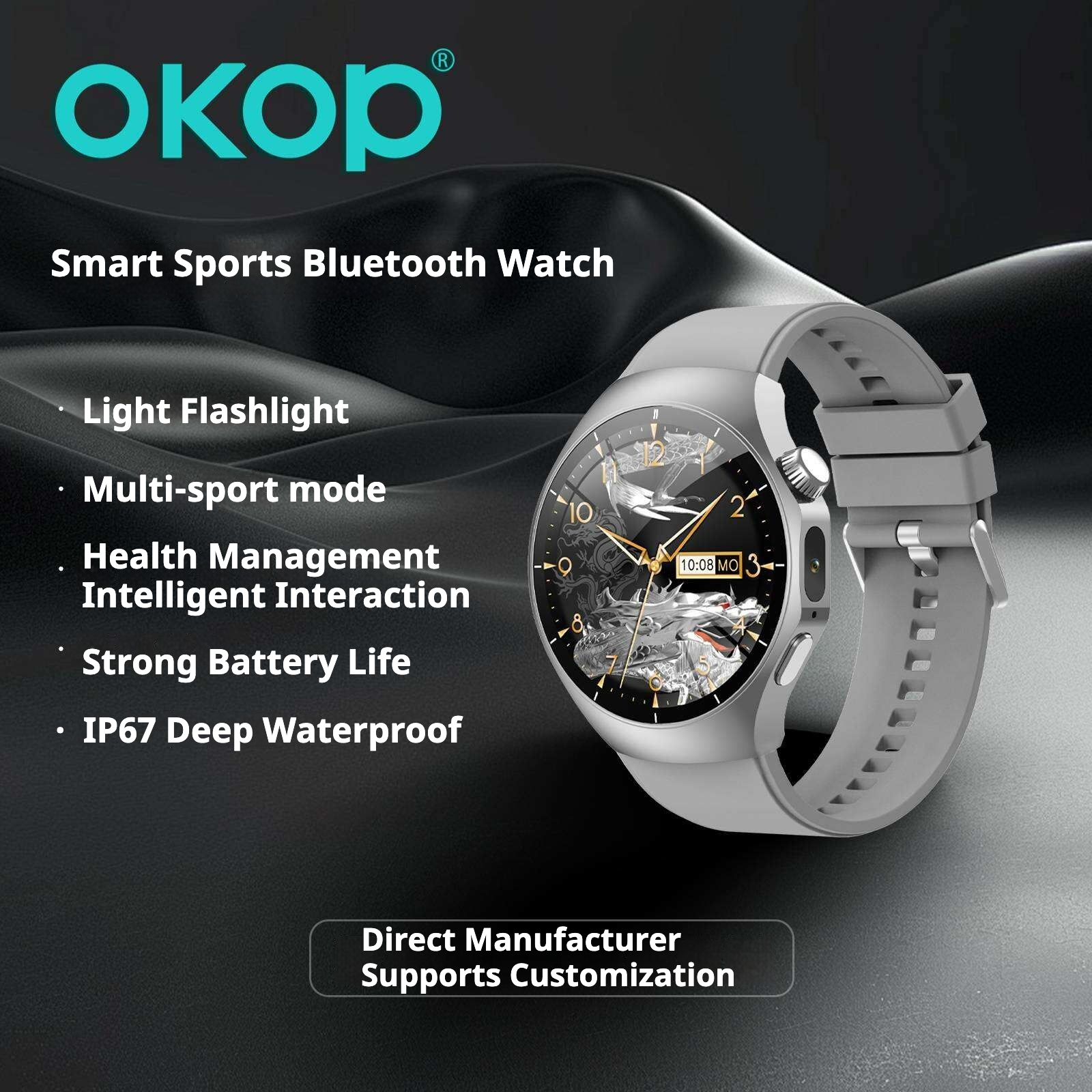 KP-S103 Smartwatch Bluetooth Calling Sports Outdoor Use Waterproof Health Monitoring Blood Oxygen Blood Pressure Ultra Long Battery Life  Cross Border Model