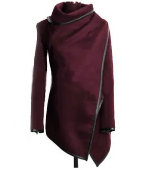 Autumn And Winter Slim Temperament Woolen Coat Windbreaker Jacket - Red