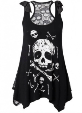 Amazon AliExpress foreign trade explosions skull print t-shirt shirt women