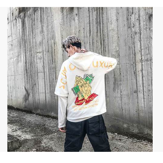 New high street wind jacket tide brand hooded sweater national tide original hooded shirt men's spring and autumn new shirt