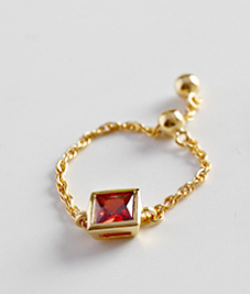 Zircon chain regulating beads ring