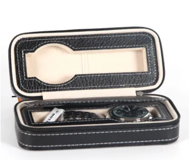 Watch Box Watch Zipper Bag Storage Bag Watch Storage Bag Watch Box Leather Bag Portable Zipper Watch Black - Shop at LoveMi