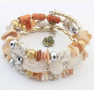 Big bohemian bracelet Agate stone handmade woven bracelet