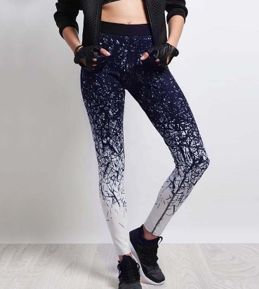 Yoga Pants Women Sports Clothing Printed Yoga leggings Fitness Yoga Running Tights Sport Pants Compression Tights Blue - Shop at LoveMi