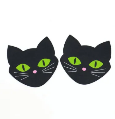 Candiway Sexy Women Cute Cat&Ball Style Breasts Stickers Invisible Breast Bra Pad Nipple Cover Anti Emptied Chest Paste Intimate Black Cat Luminous - Shop at LoveMi