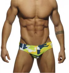 PUSH UP Men's Swim Briefs - Yellow - View 1