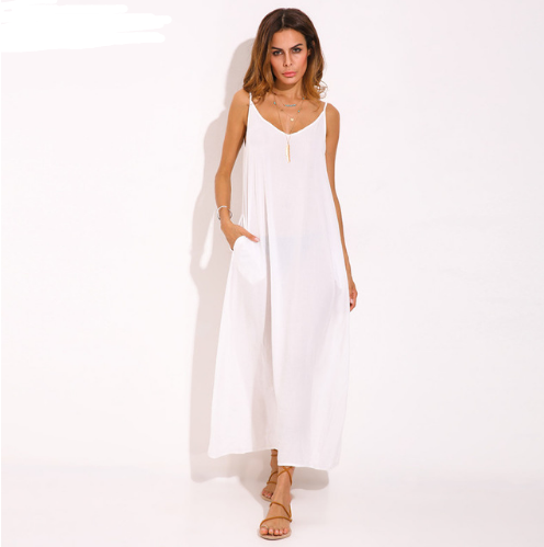 Irregular sling with deep V low breast and sandy beaches