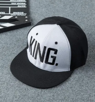 Spring and summer new King Queen couple hat Creative fashion outdoor sports sun hat Black White - Shop at LoveMi