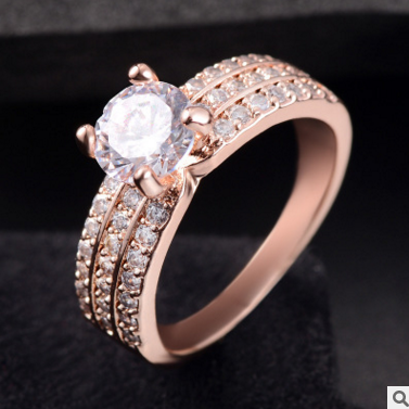 AliExpress wish explosion jewelry factory direct diamond ring ladies jewelry fashion Europe and America foreign trade zircon ring