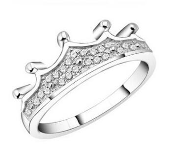 Princess Queen Korean ring ring simulation diamond ring micro-inlaid zirconium diamond luxury crown crown female models