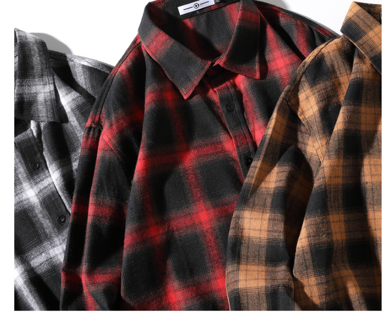 Title 8, Teen Fashion Plaid Long-sleeved Shirt