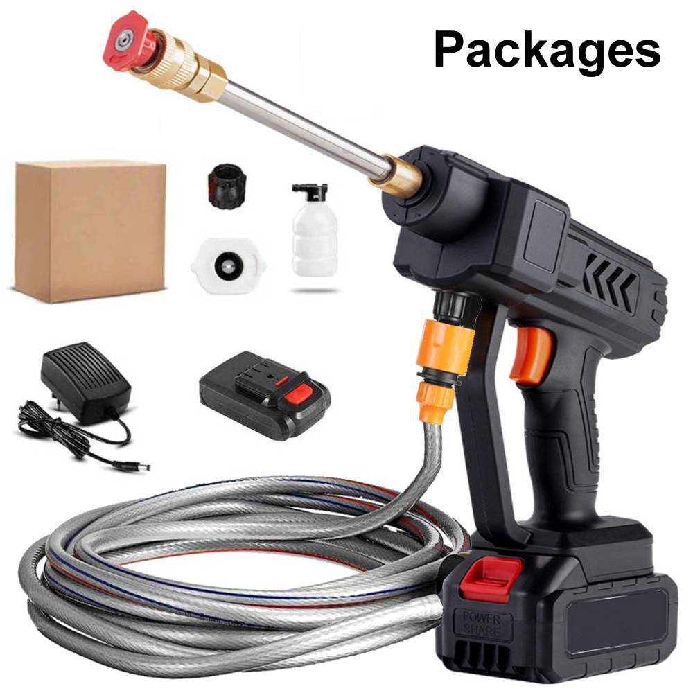 2 Battery Cordless Car High Pressure Washer Jet Water Wash Cleaner Gun Portable