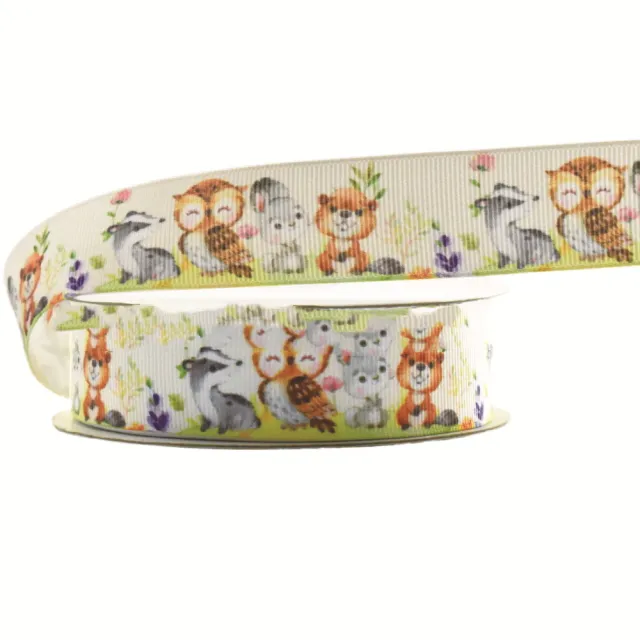Small Animal Cartoon Printing Ribbon Hair Accessories Army Green 38Mm - Shop at LoveMi