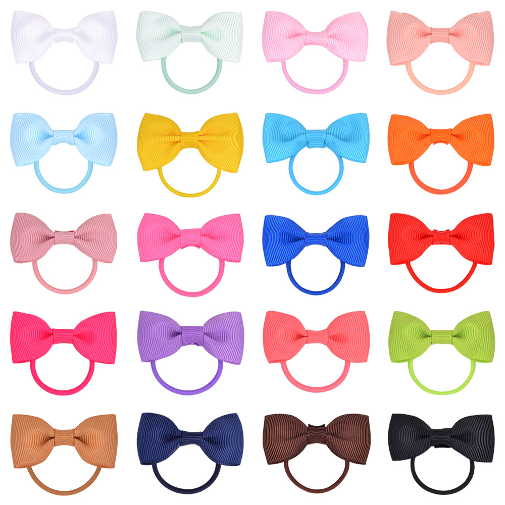 40 Tiny Hair Ties With Bows Baby Bows Rubber Bands Hair Ties Soft Elastics Ponytail Holders Hair Accessories For Infants Toddlers Baby Girls Multi ... Twenty Pairs - Shop at LoveMi