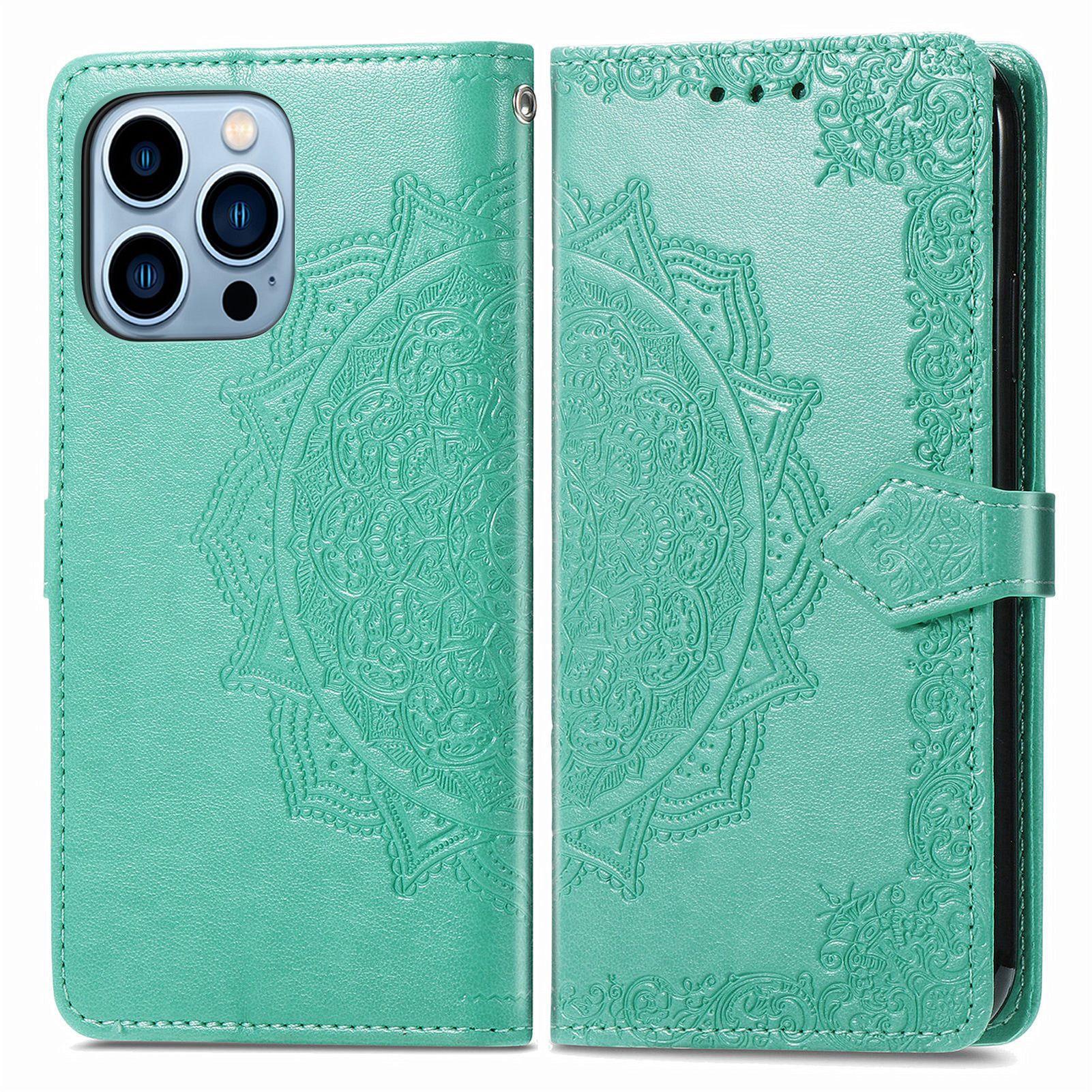 A11 M11 Leather Magnetic Flip Phone Case with Embossed Pattern – Black