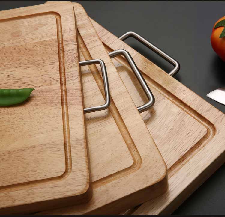 Title 5, Thick Rubber Wood Rectangular Cutting Board