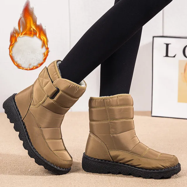 Winter Fabric Casual Cotton Shoes Mid tube Artificial Wool Plus Velvet Thick Snow Boots Yellow - Shop at LoveMi