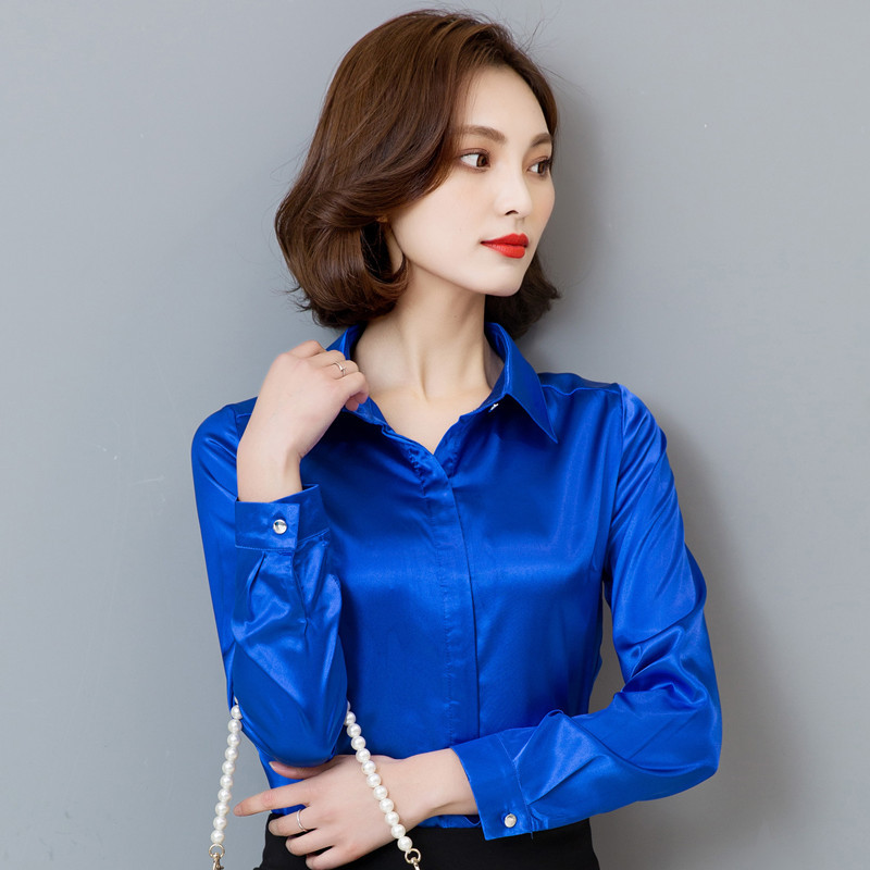 Title 11, Simulated Silk Long-sleeved Shirt Fashion Casua...