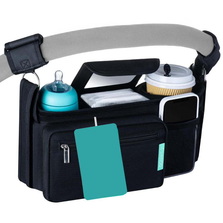 Stroller Organizer With 40 Oz Tumbler Holder & Non-Slip Straps