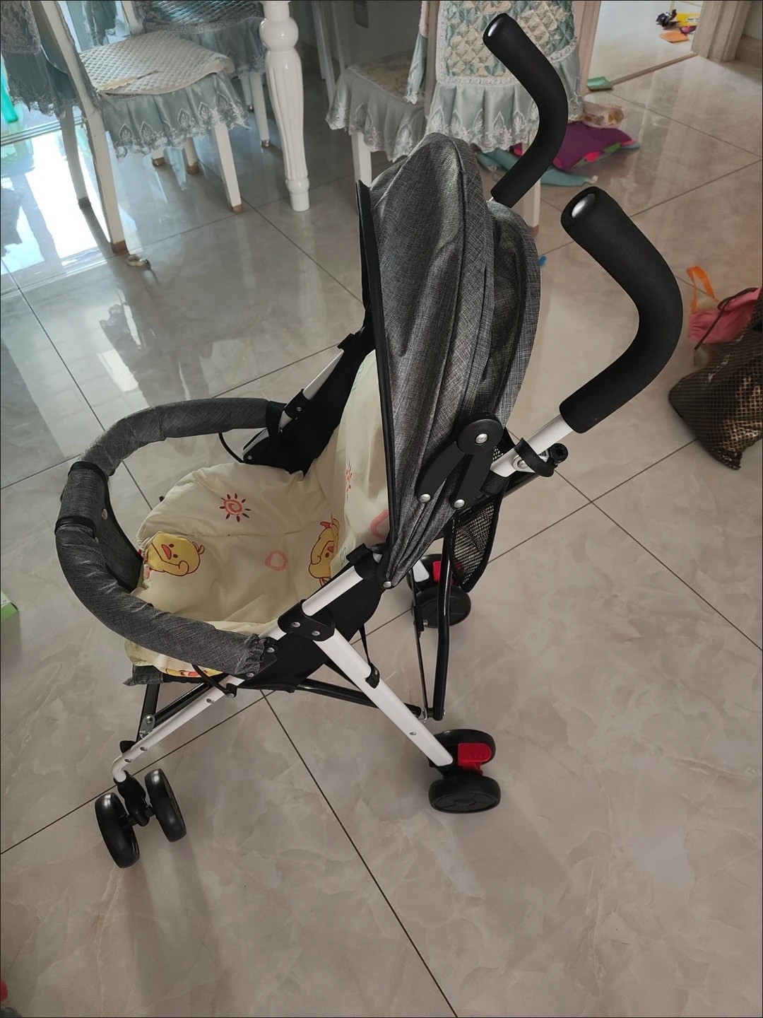Foldable Baby Stroller Pram Pushchair With Sunshade Foot Brake Buggy Travel UK