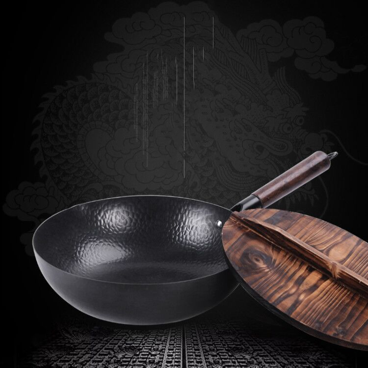 Title 1, Household Cedar Lid Non-stick Pan Uncoated Wok