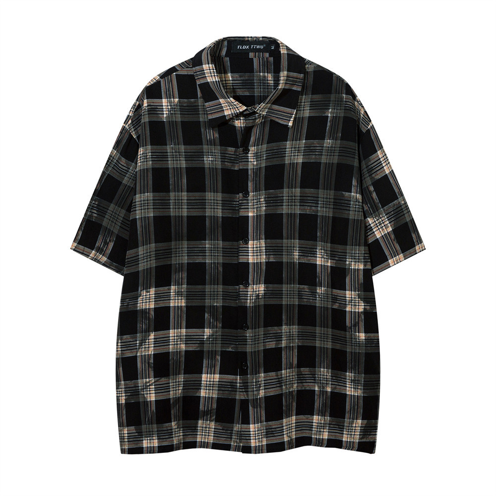 Stylish Plaid Short Sleeved Shirt