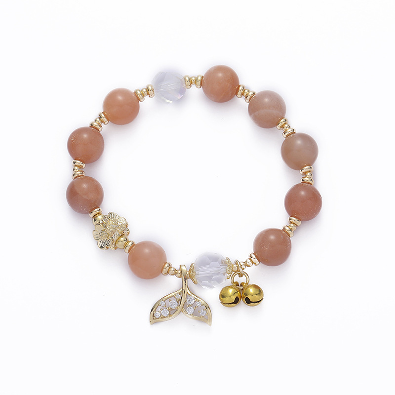 Title 2, Natural Orange Moonstone Crystal Bracelet Fisht...