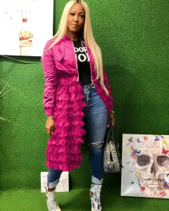 Fashion Zipper Solid Colour Jacket Fashion - Rose Red - View 1