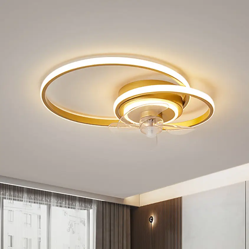 Simple Modern Bedroom Ceiling Fan Lamp