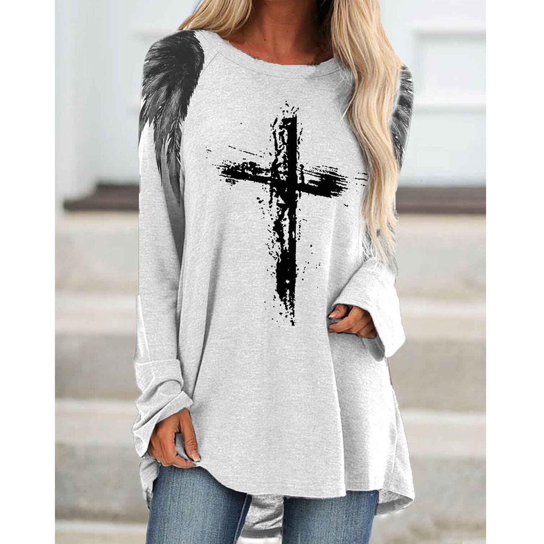 Pullover Long Sleeve Letter Print Loose Type
