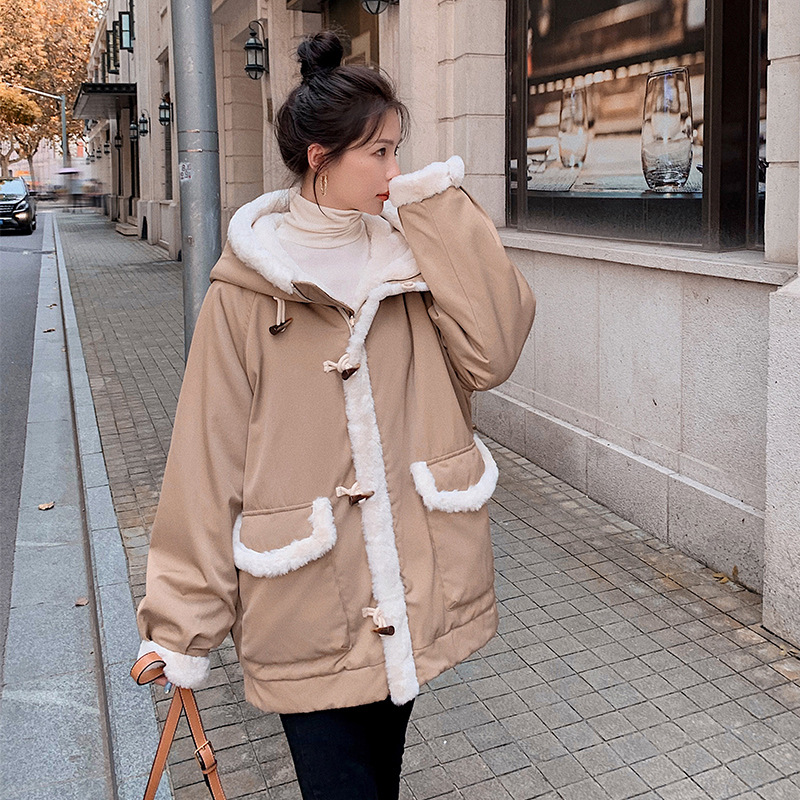 Loose Double-sided Padded Jacket Lamb Plush