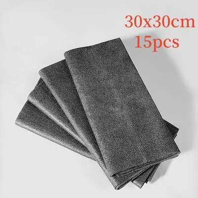 Thickened Magic Cleaning Cloth Microfiber Surface Instant Polishing Household Cleaning Cloth For Glass Windows Mirrors Car Kitchen Gadgets Black ... Black 15Pcs - Shop at LoveMi