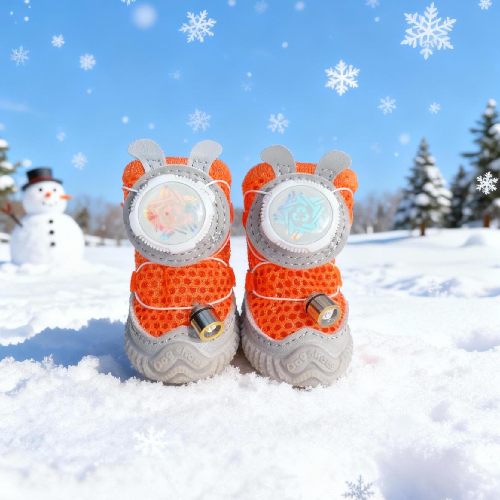 2026 New Glowing Dog Shoes 4PCS LED Light-Up Anti-Slip Paw Protector For Small Medium Dogs Night Safety Visibility Outdoor Shoes