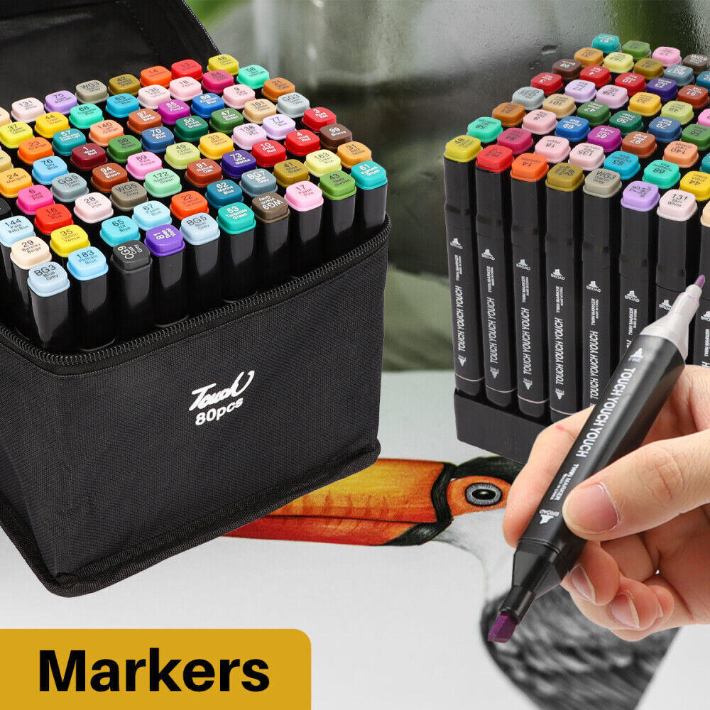 80 Farbe Acrylstifte Marker Set Permanent Pen Fr DIY